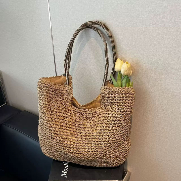 Hand-knotted tote bag with reinforced handles Stornfield