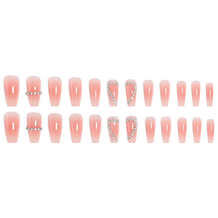 Artificial nails with romantic heart decorations Stornfield