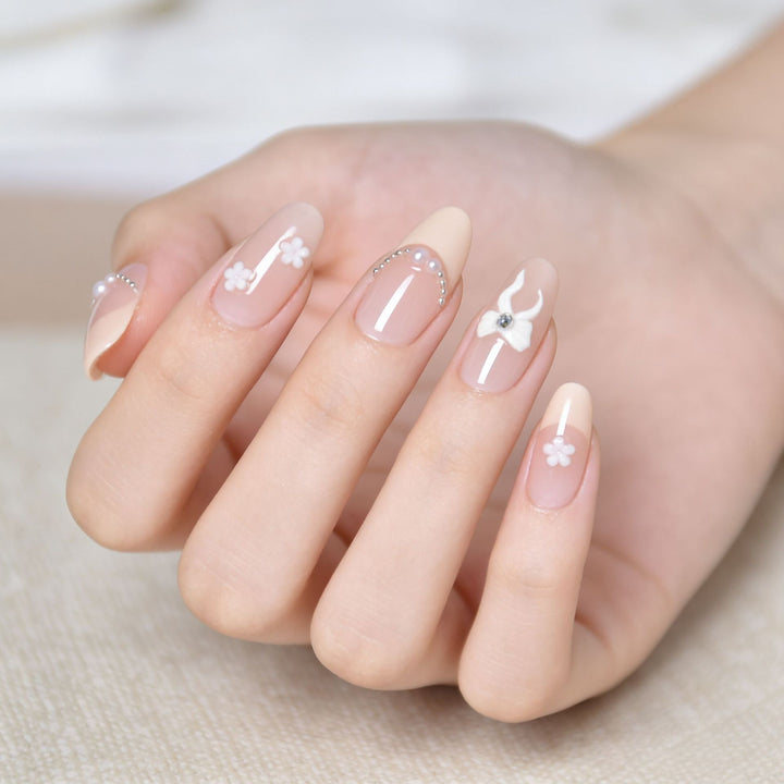 Elegant Floral Press-On Nail Art Stornfield