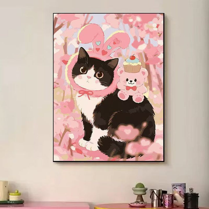 Playful Cat-Themed Illustration Wall Art Stornfield