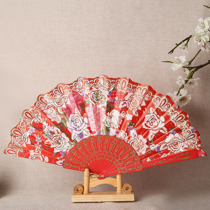 Ladies Elegant Hand Fan with Intricate Floral Patterns Stornfield