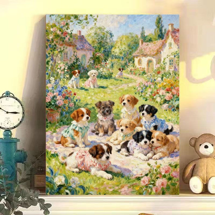 Whimsical Rabbit Scene Canvas Art Print Stornfield