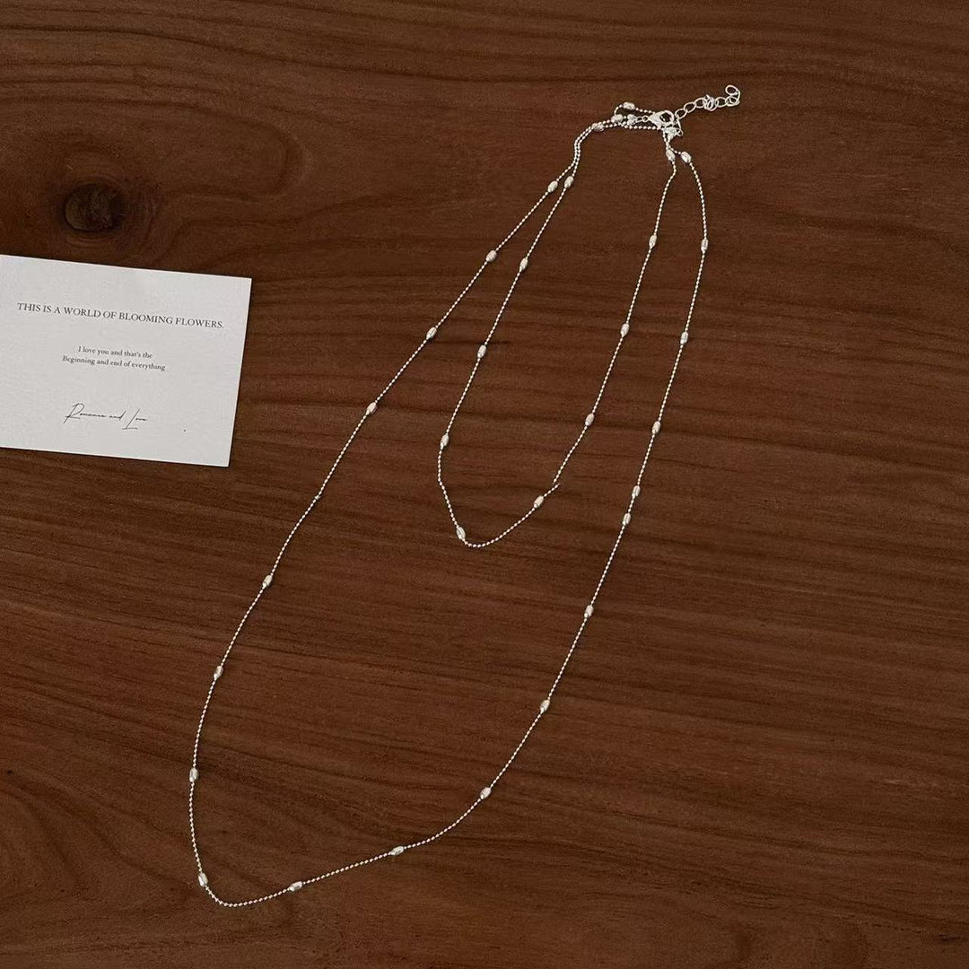 Delicate Silver Layered Chain Necklace Stornfield