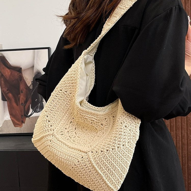 Macrame Shoulder Bag with Decorative Crochet Pattern Stornfield