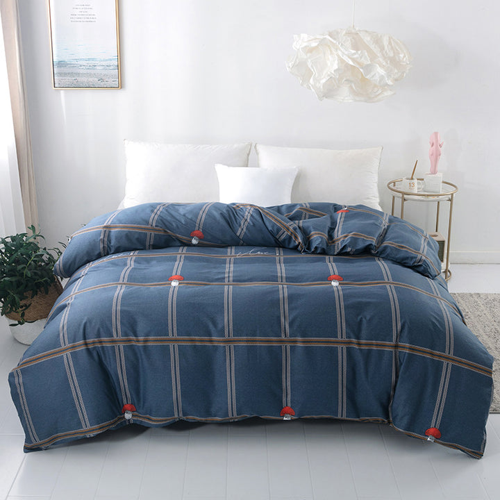 Plaid Patterned Quilted Comforter Set