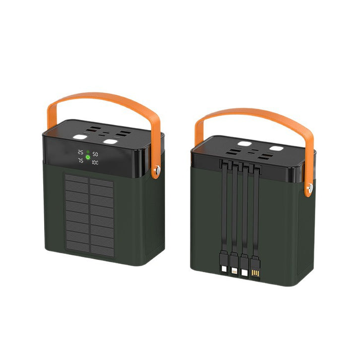 Portable Solar Power Bank with Integrated Cable Management and Digital Display Stornfield