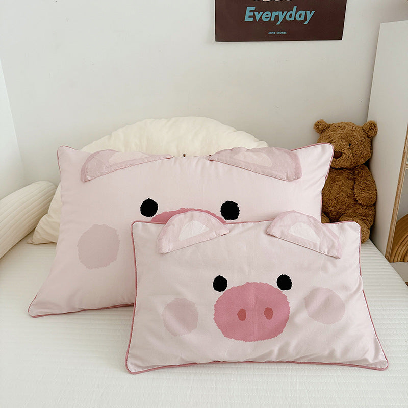 Plush Decorative Lion-Shaped Bed Pillow for with Corner Teether Accent