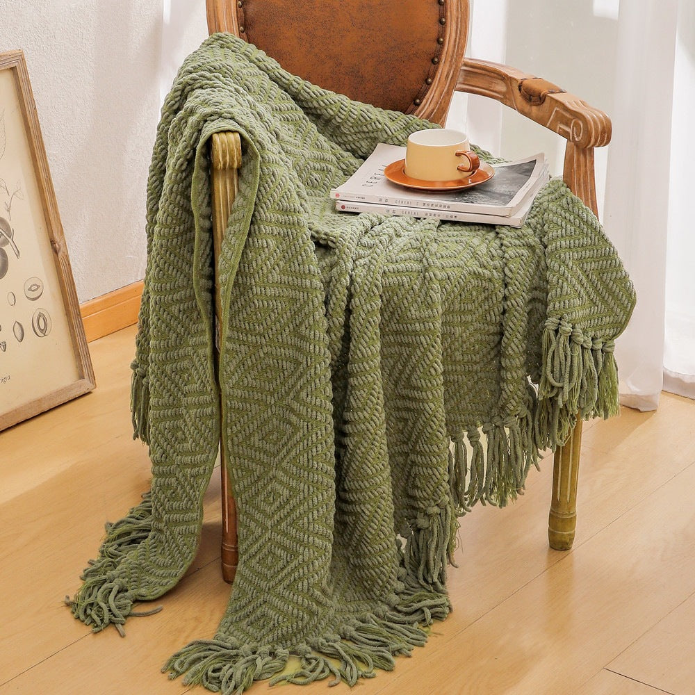 Knitted Decorative Throw Blanket