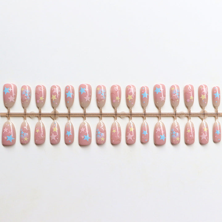 Whimsical Star-Themed Press-On Nail Set Stornfield