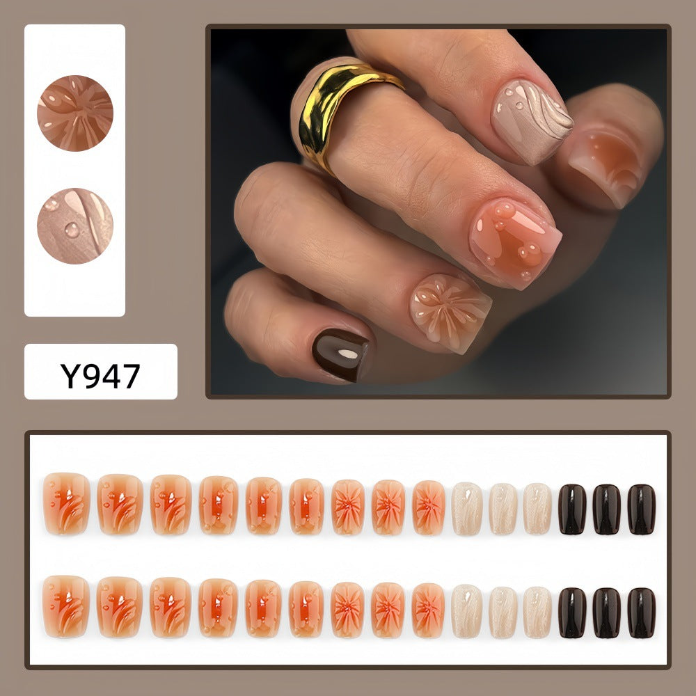 Artificial Nail Set with Beautiful 3D Flower Design Stornfield