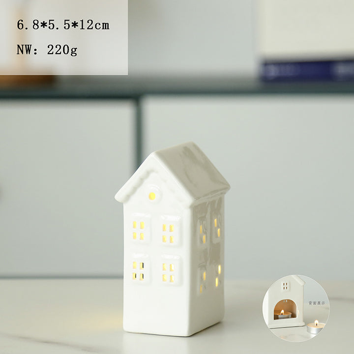 Ceramic House-Shaped Candle Holder Stornfeild