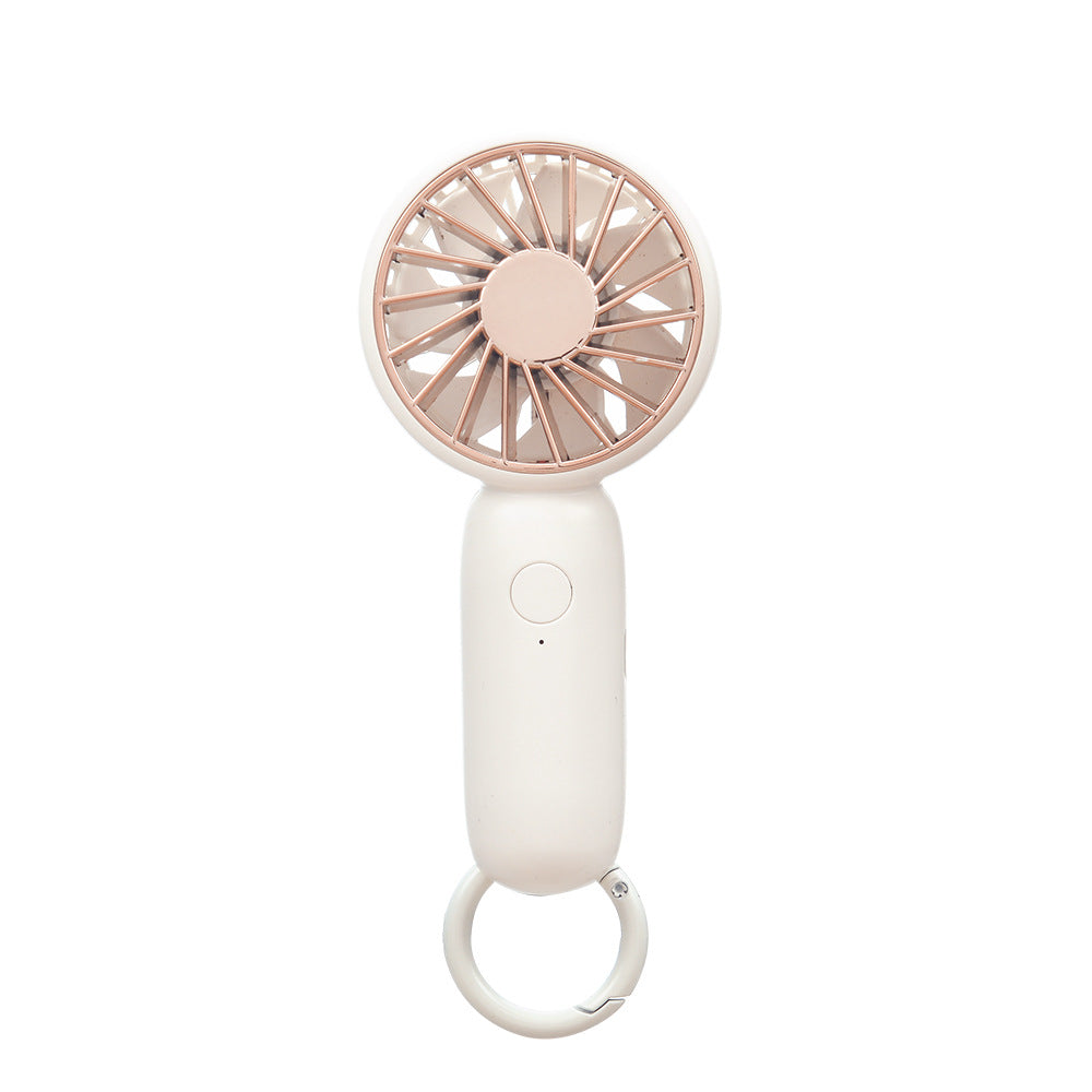 Cooling compact rechargeable handheld fan with carabiner loop and whisper-silent motor Stornfield