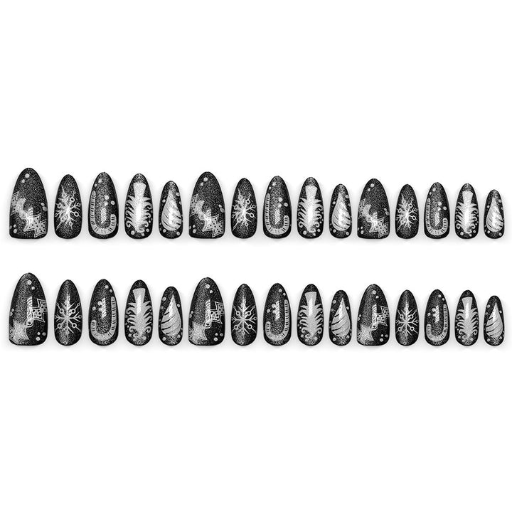 Creative Nail Art in Glamorous Black-White Design Stornfield