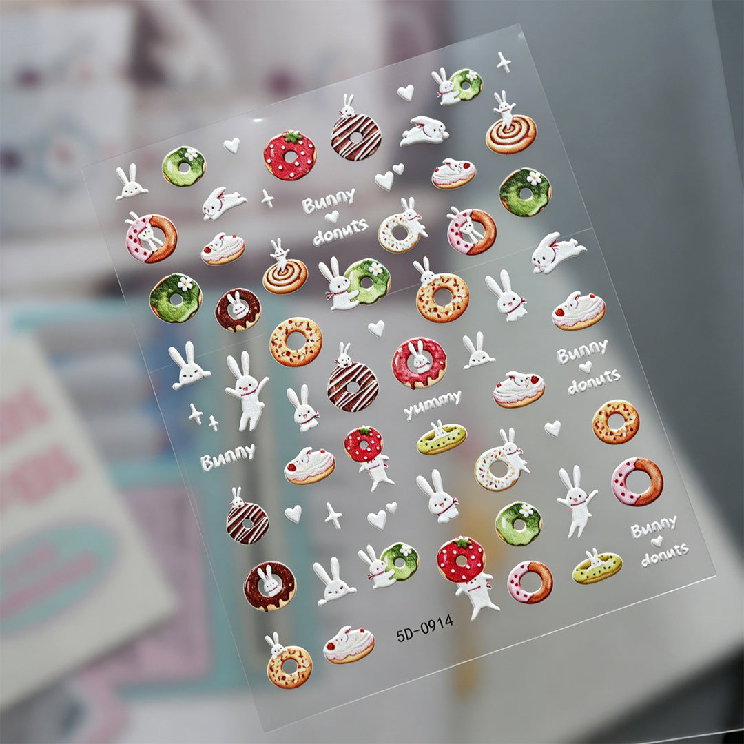 Creative Dessert-Themed Nail Art Stickers