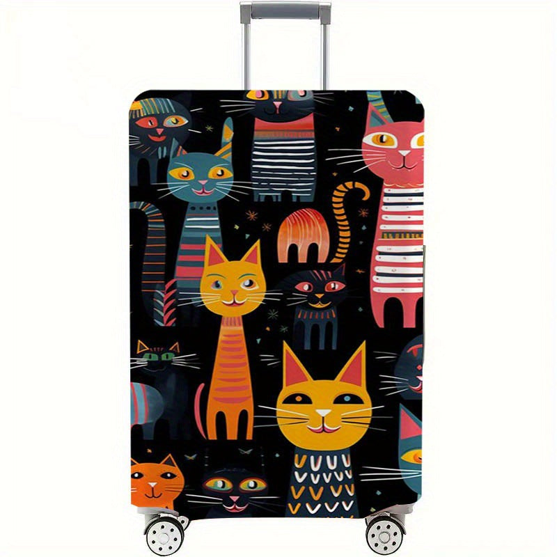 Unisex nan elastic suitcase cover with cartoon cat design stretchable scratch-resistant protective for luggage Stornfield