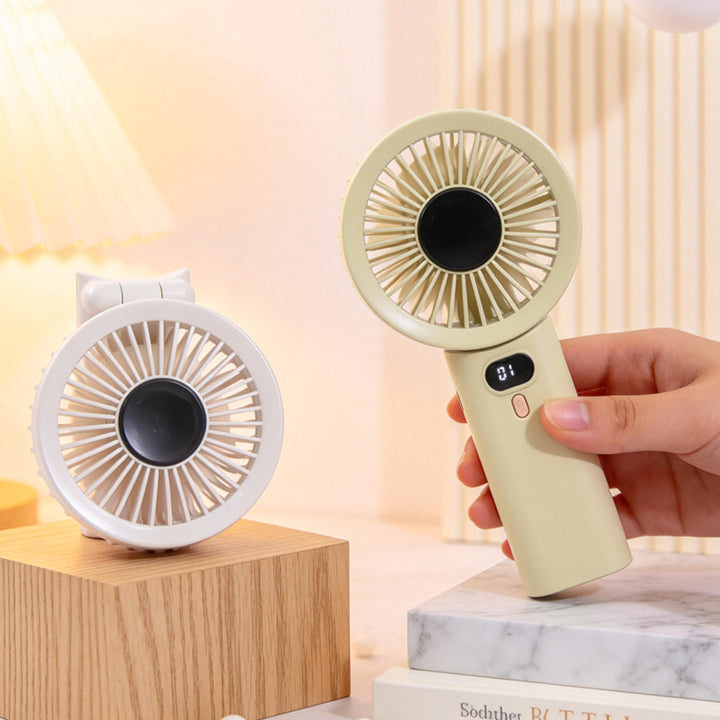 Women Portable Hand Fan with Temperature Regulating Display Stornfield