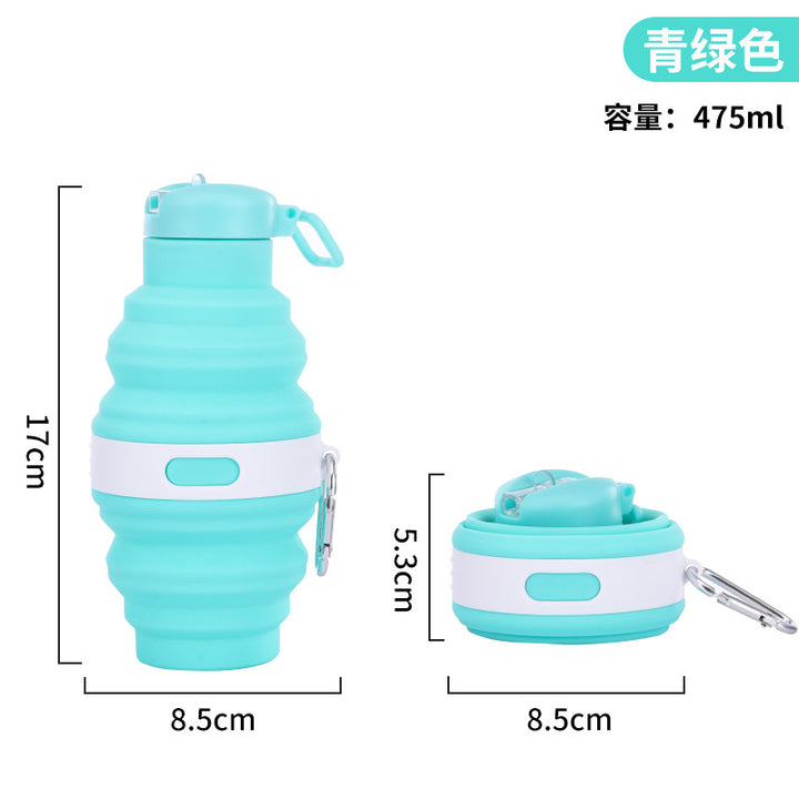 Women's collapsible silicone water bottle with carabiner Stornfield