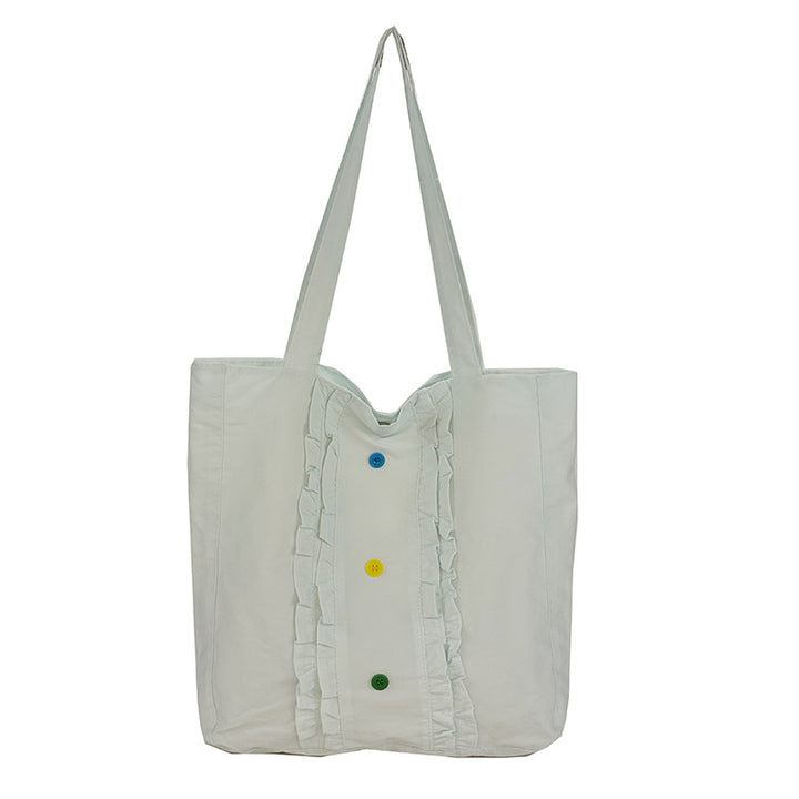 Ruffled Design Lightweight Tote Bag