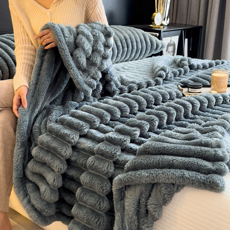 Plush Textured Throw Blanket