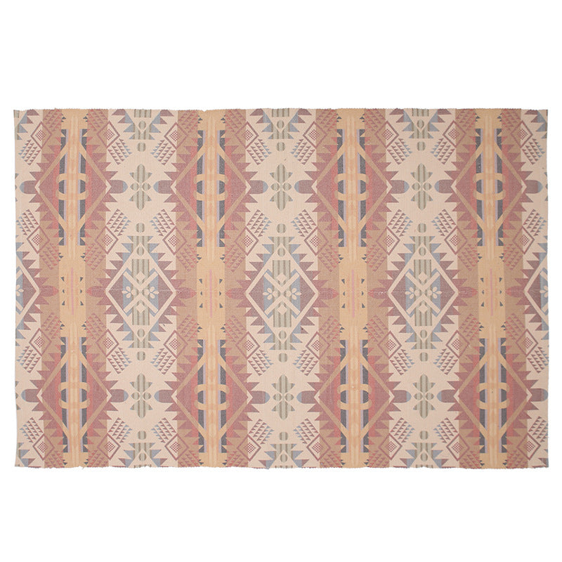 Flat-woven rectangular rug for living and entrance areas with quatrefoil pattern Stornfield