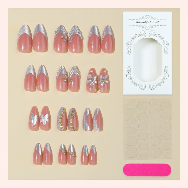 Creative Nail Art Set with Elegant Floral and Glittering Decorations Stornfield