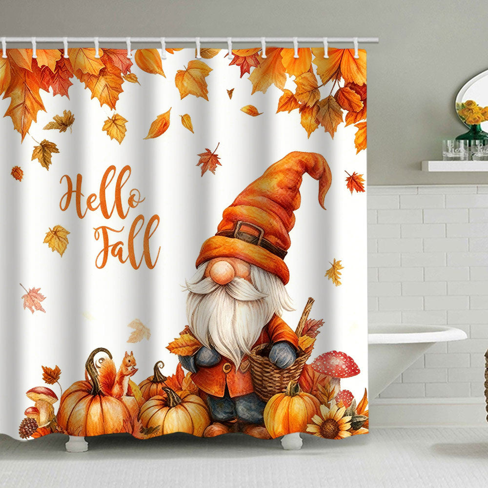 Artistic Pumpkin Print Shower Curtain Stornfield