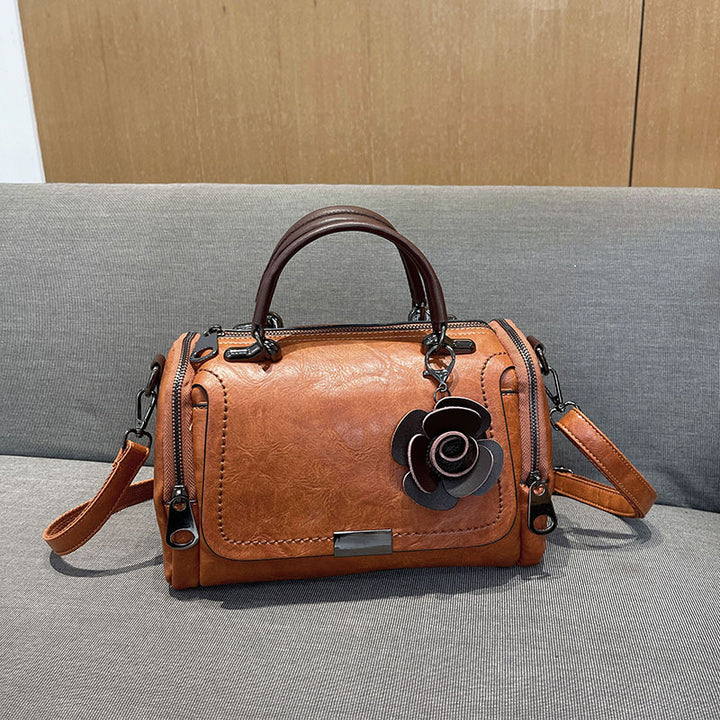 Stylish Leather Handheld Satchel Bag
