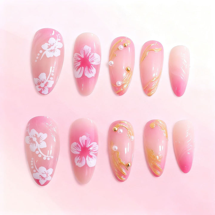 Floral Decorative Acrylic Nail Enhancements Stornfield