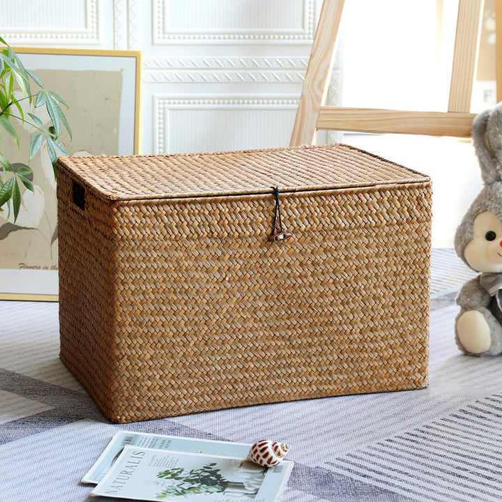Rectangular Woven Storage Chest with Lid Stornfield