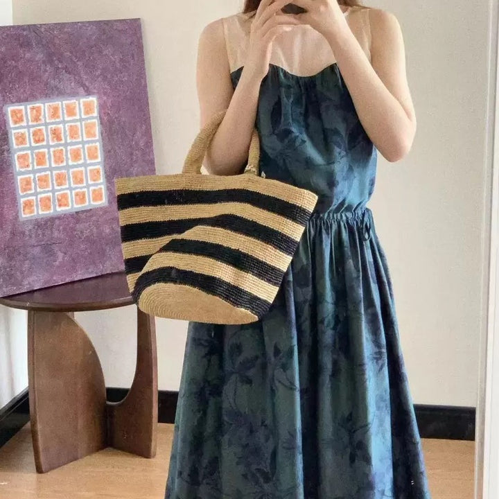 Handcrafted Tote Bag In Stripe Pattern Stornfield