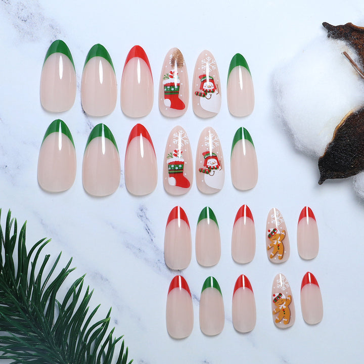 Festive Holiday-Themed Press-On Nails Stornfield