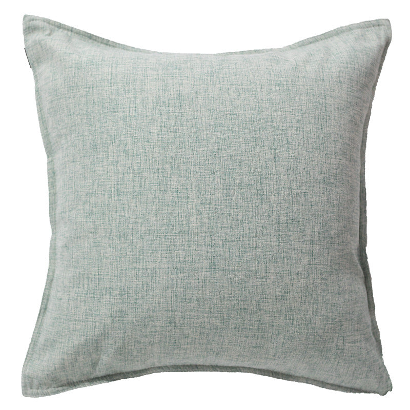 Square decorative cushion cover in linen look with fine texture and concealed zipper