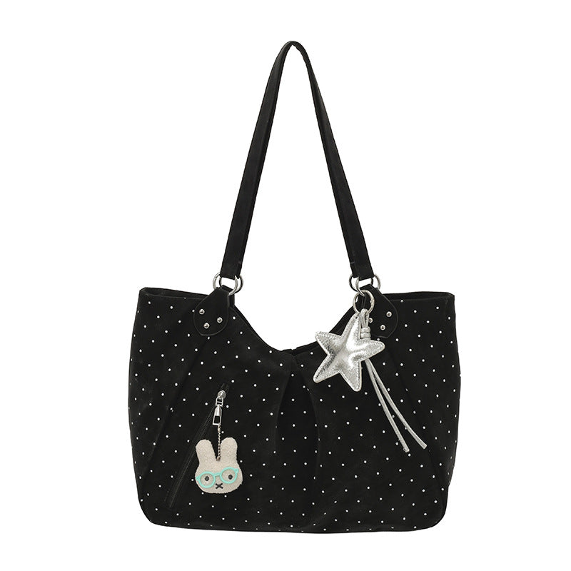 Polka Dot Pattern Shoulder Tote Bag