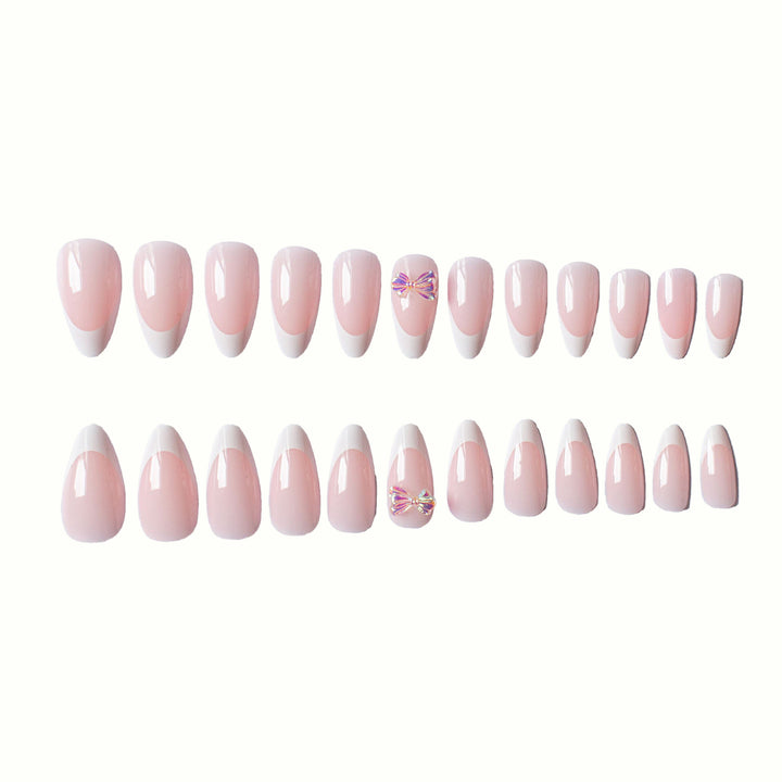 Elegant French Tip Acrylic Nail Art Set