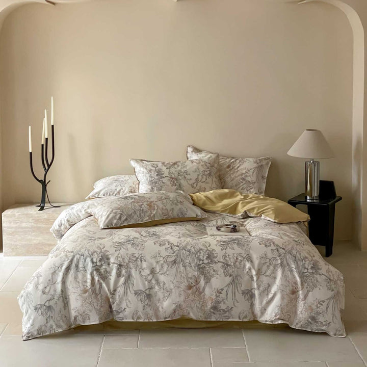 Reversible Brushed Cotton Floral Duvet Cover Set