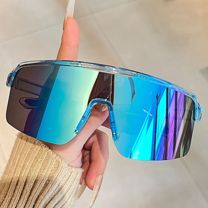 Unisex nan sporty shield sunglasses with continuous visor glass and non-slip nose pads Stornfield