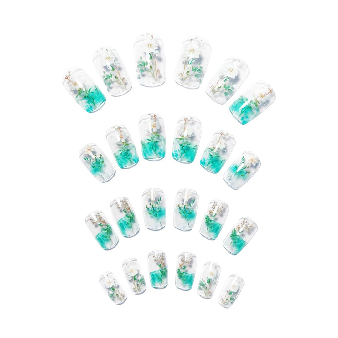Artificial nails with botanical flower design Stornfield