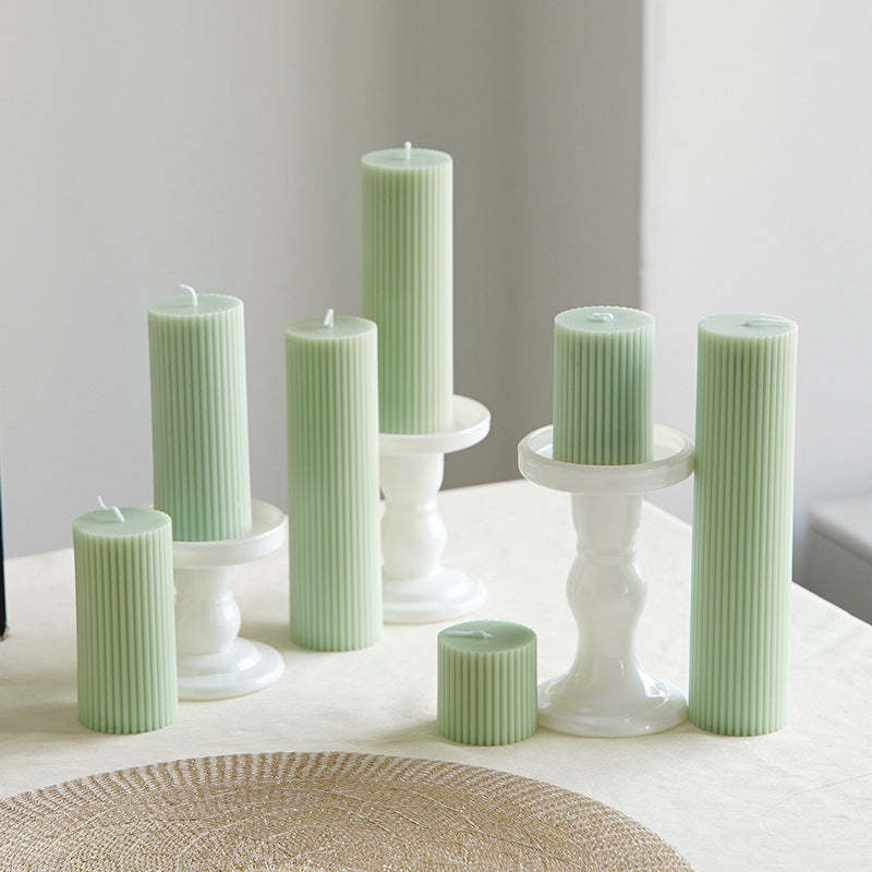 Minimalist Glossy Ceramic Pedestal Candle and Dessert Stand
