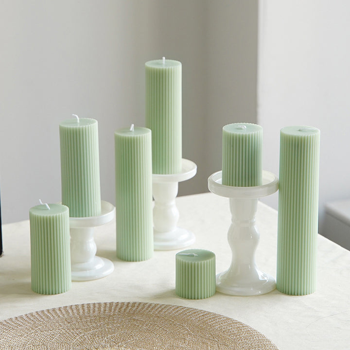 Minimalist Glossy Ceramic Pedestal Candle and Dessert Stand