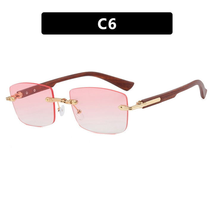 Women square sunglasses with wooden frame and gradient lenses Stornfield
