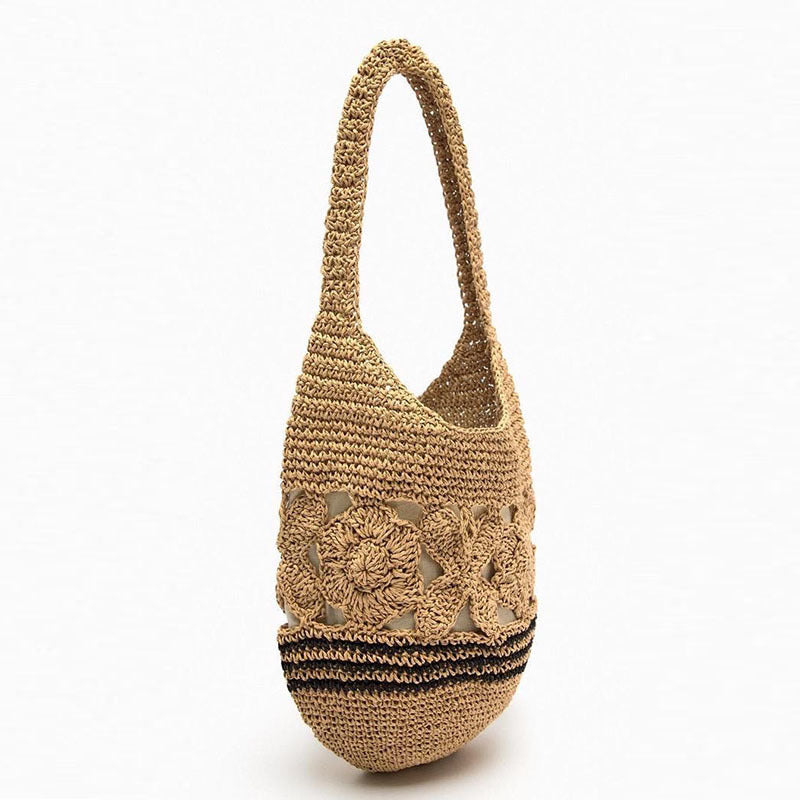 Crocheted Shoulder Bag with Floral Design Stornfield