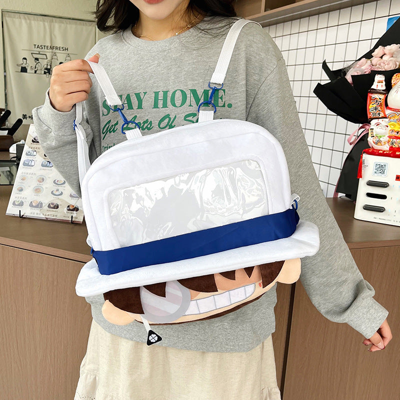 Plush backpack with clear window Stornfield