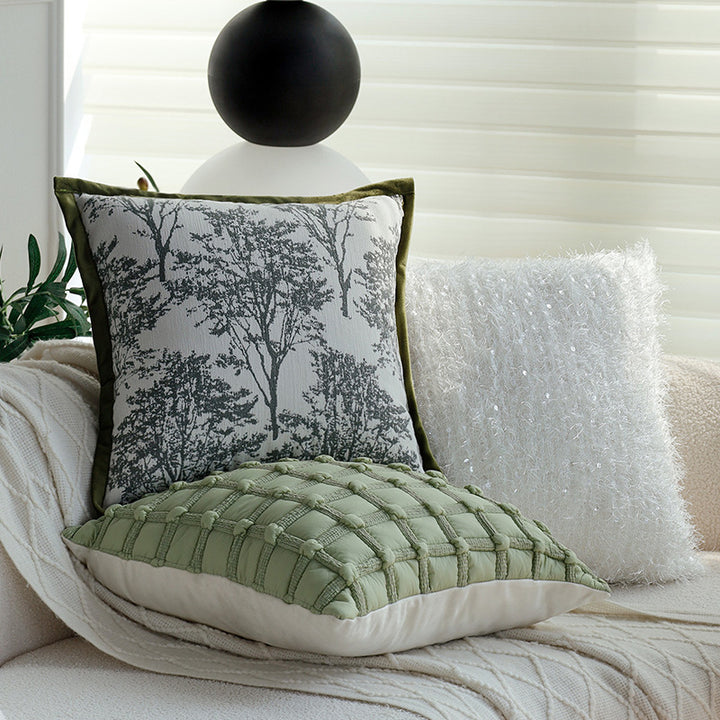 Decorative pillow with floral tree design