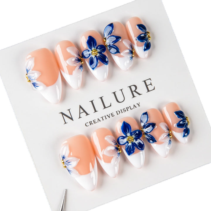 Floral Design Press-On Nails