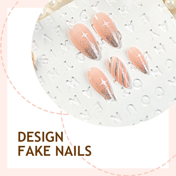 Elegant artificial nail set with glitter accents Stornfield