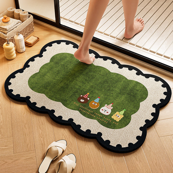 Playful Dog-Themed Bath Rug Stornfield