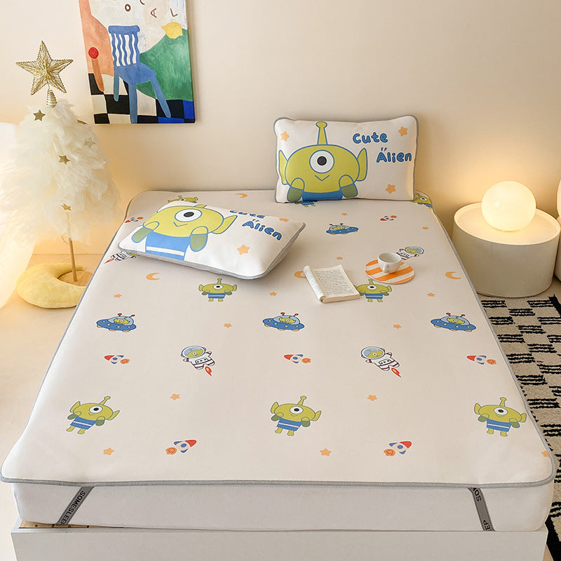 Kids Mattress Protector Topper with Non-Slip Bottom and Cute Bear Print