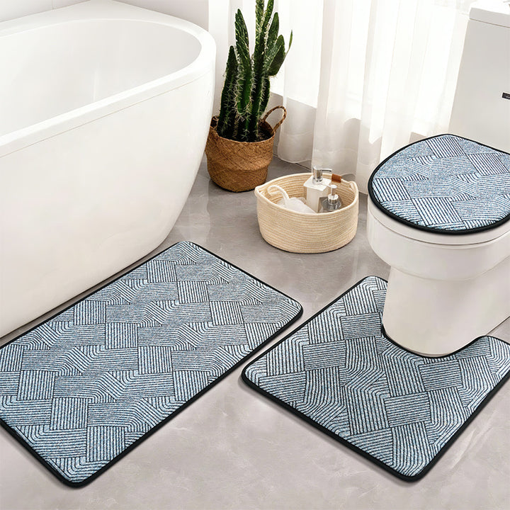 Elegant Woven Bathroom Mat Set