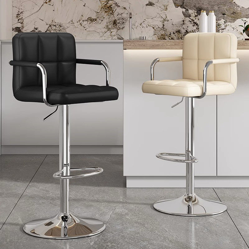 Modern Bar Stool With Functional Height Adjustment And Comfortable Pu Upholstery Stornfield
