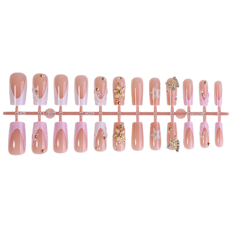 Decorative Press-On Nail Art Set with Crystal Accents Stornfield